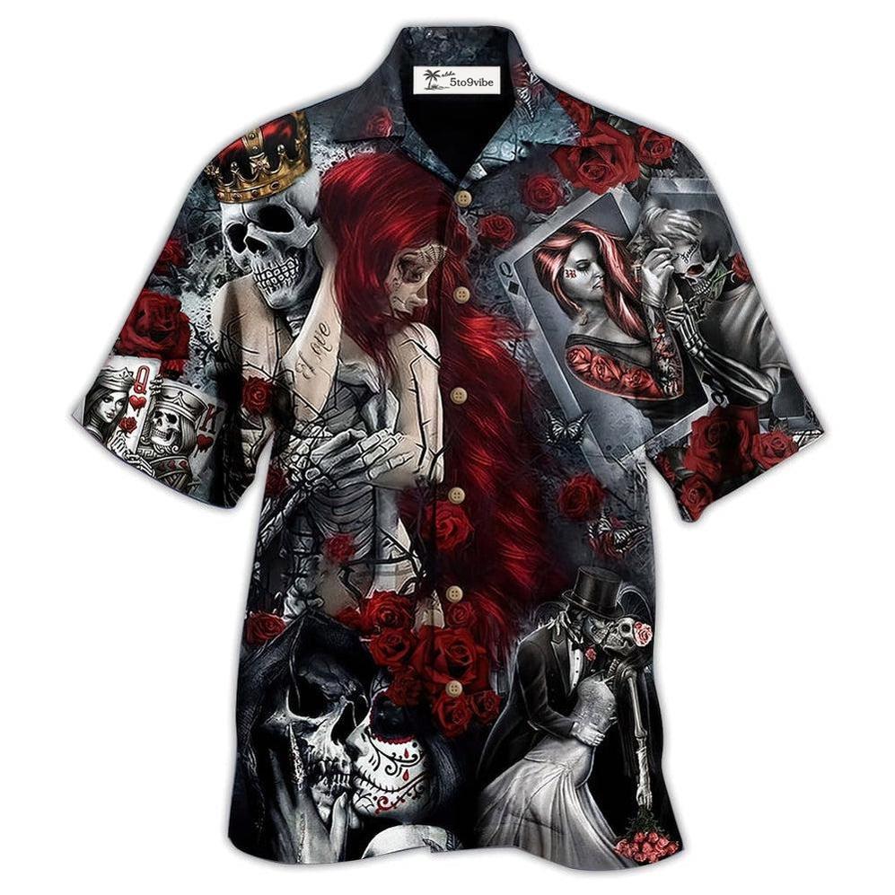 Hawaiian Shirt / Adults / S Skull Love Is Life - Hawaiian Shirt 