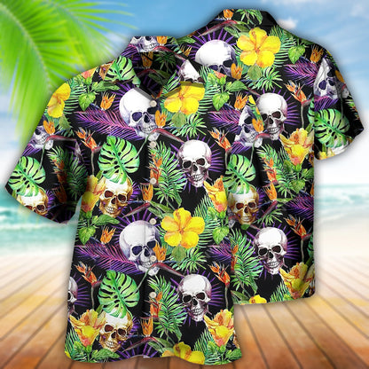 Skull Love Life Happy - Hawaiian Shirt 