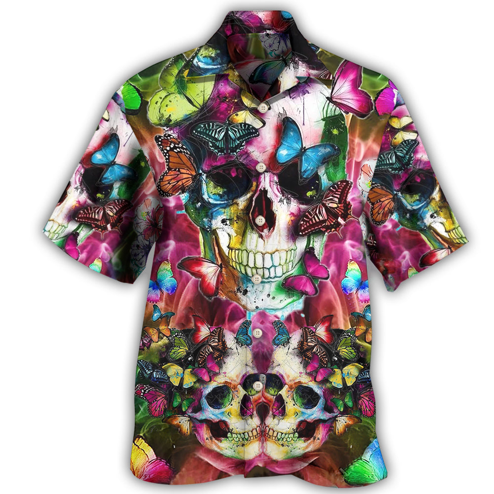 Skull Love Life Cool Floral - Hawaiian Shirt 