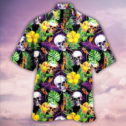 Skull Love Life Happy - Hawaiian Shirt 
