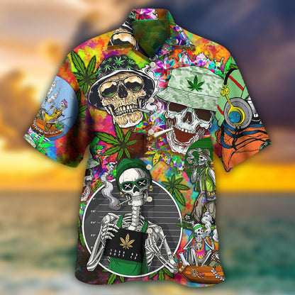 Skull Love Life So Hight - Hawaiian Shirt 
