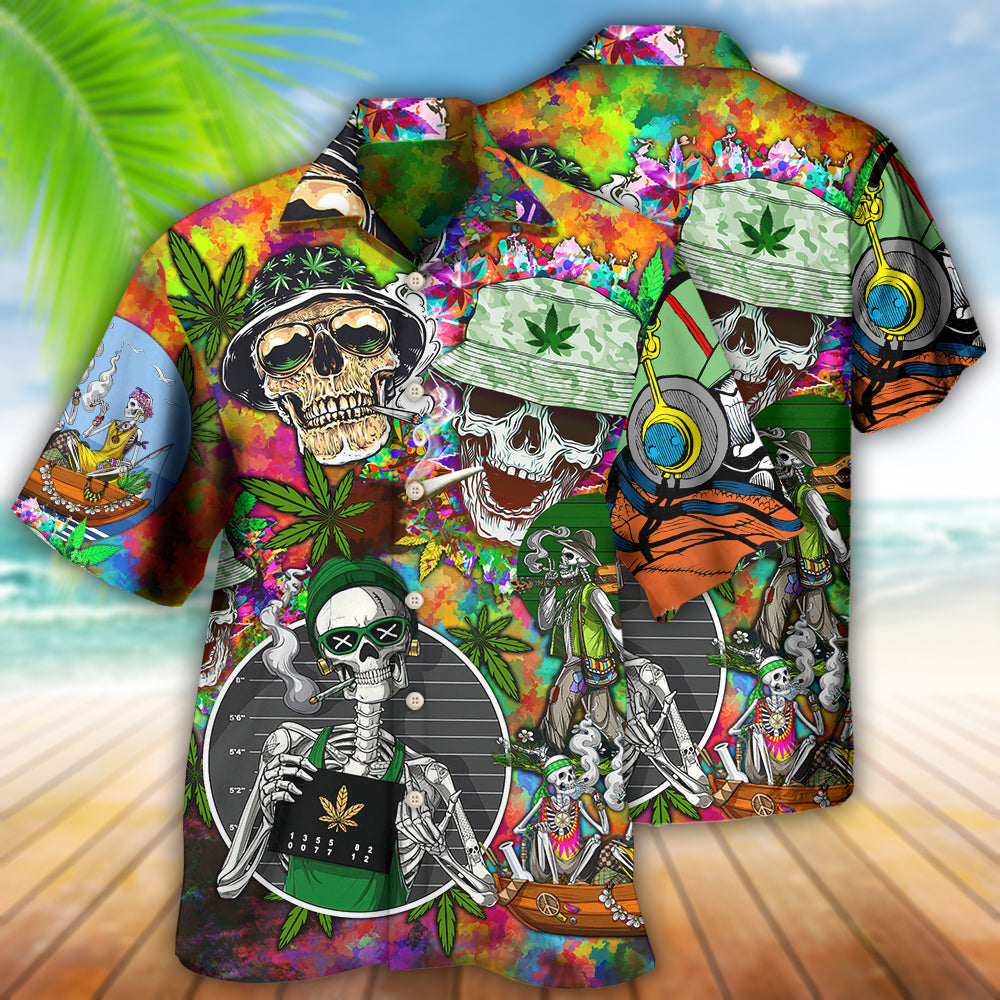 Skull Love Life So Hight - Hawaiian Shirt 
