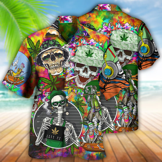 Skull Love Life So Hight - Hawaiian Shirt 