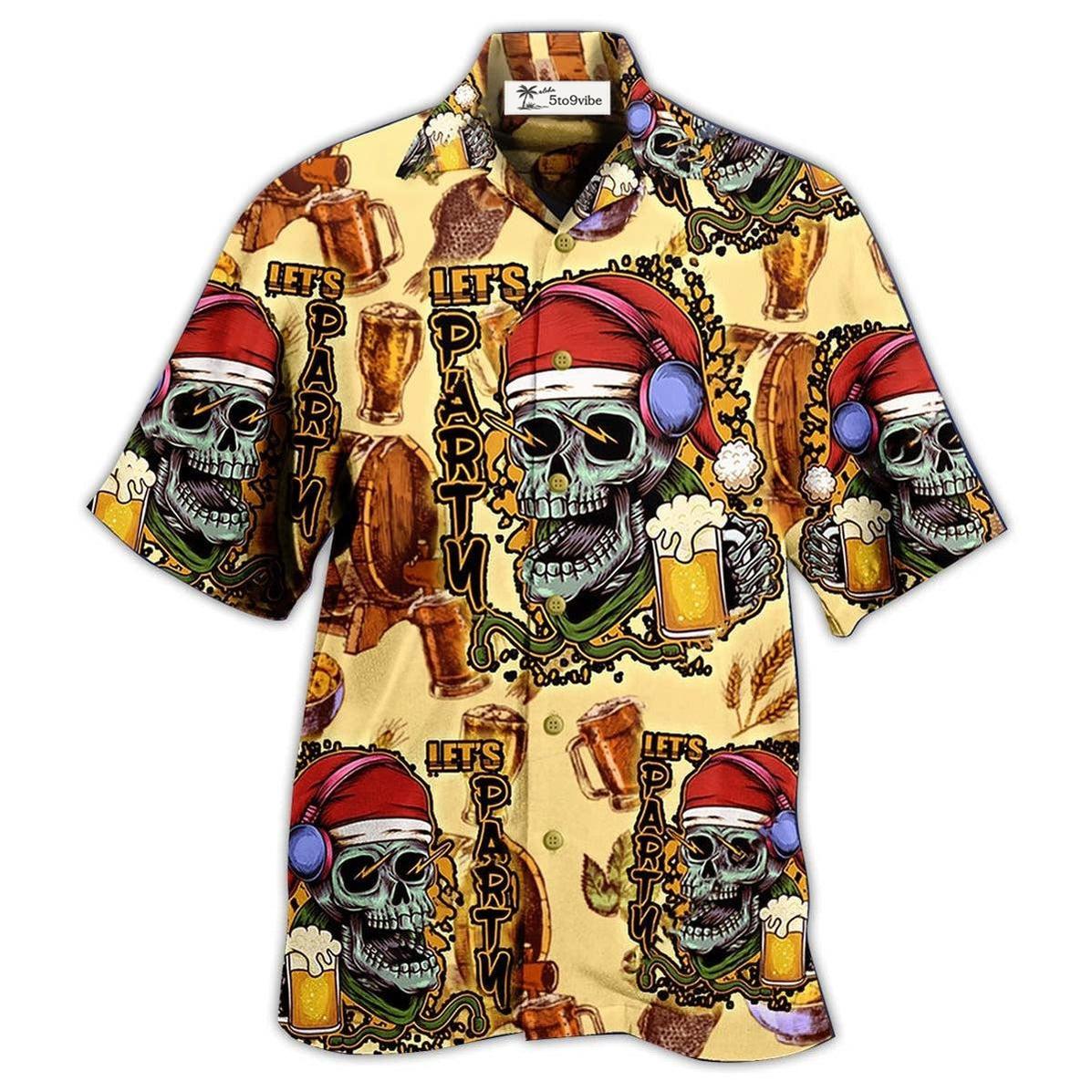 Hawaiian Shirt / Adults / S Skull Merry Xmas - Hawaiian Shirt 