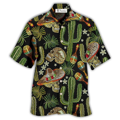 Hawaiian Shirt / Adults / S Skull Mexican Skull Black Style - Hawaiian Shirt 