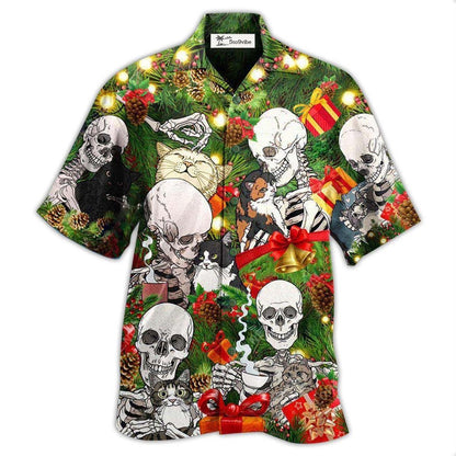 Hawaiian Shirt / Adults / S Skull My Cat And I Talk Sht About You - Hawaiian Shirt 