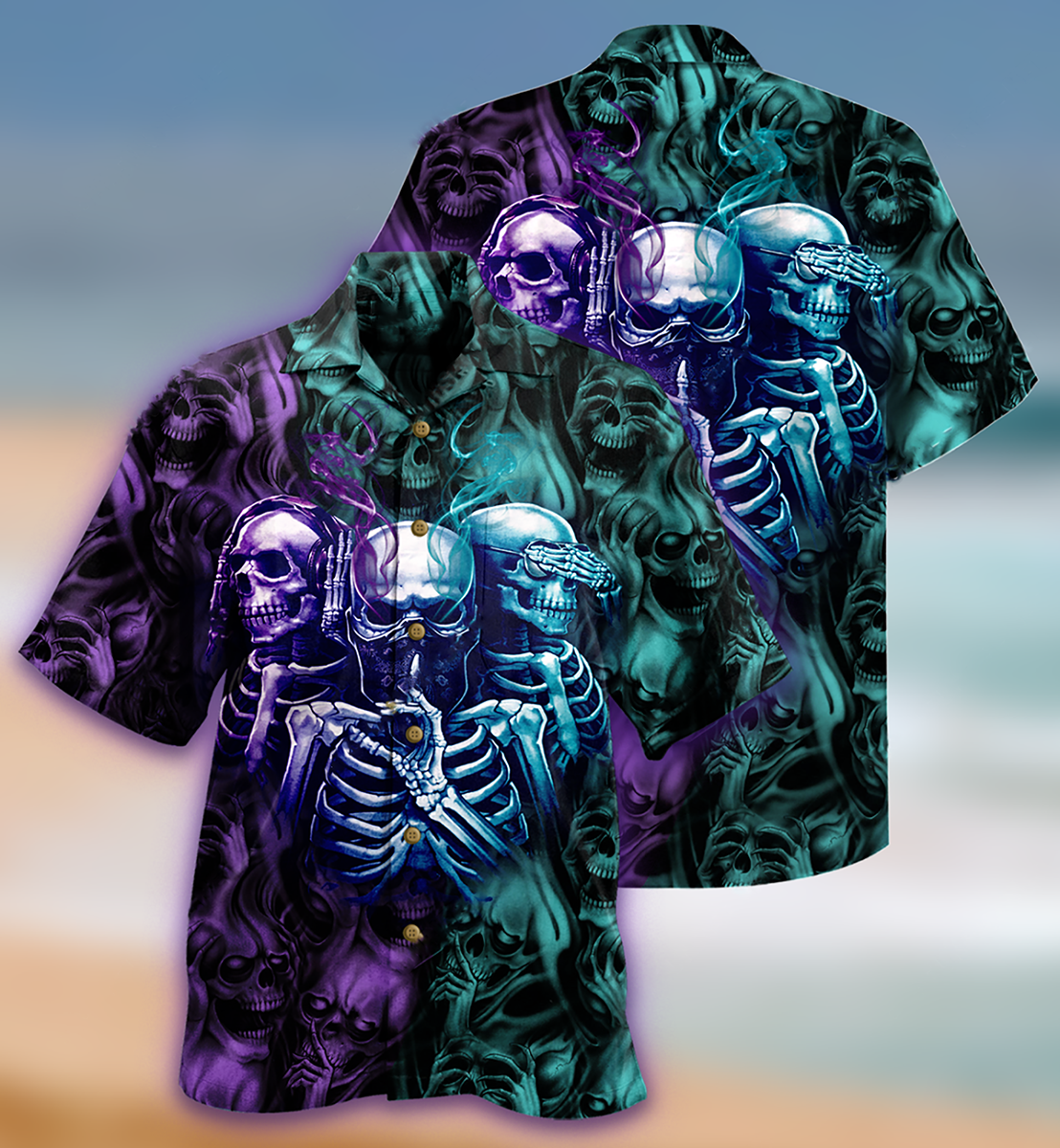 Skull Neither Hear Nor See - Hawaiian Shirt 