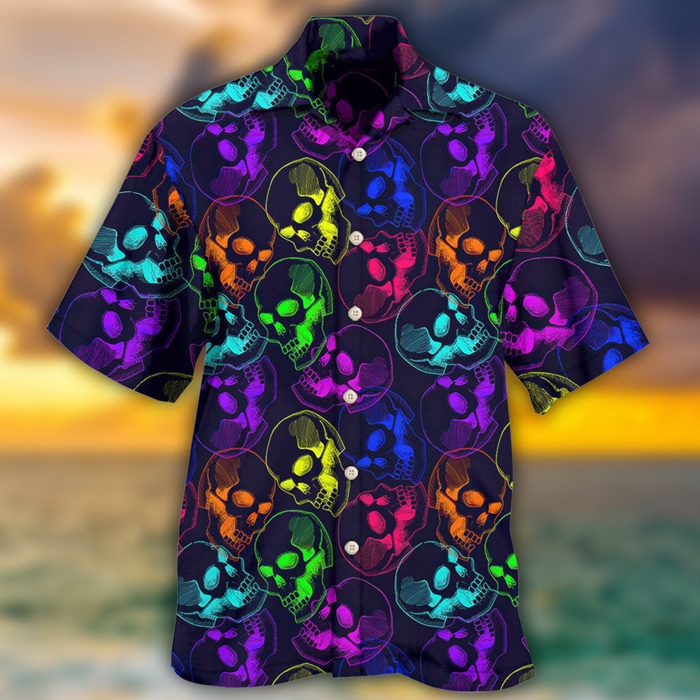Skull Neon Big Cool - Hawaiian Shirt 