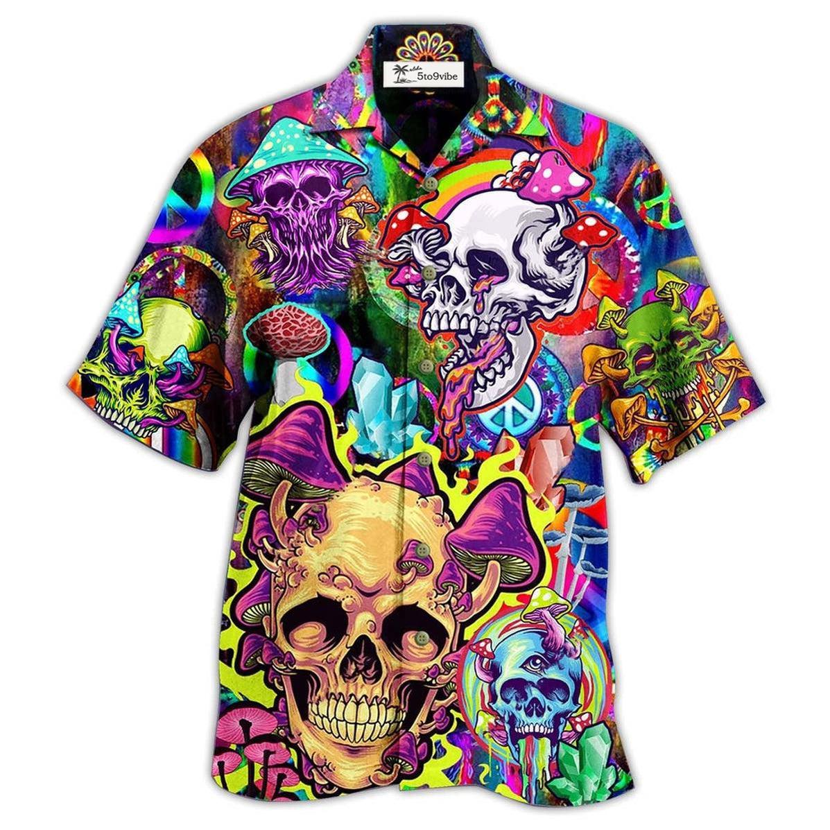 Hawaiian Shirt / Adults / S Skull Rainbow Smile - Hawaiian Shirt 