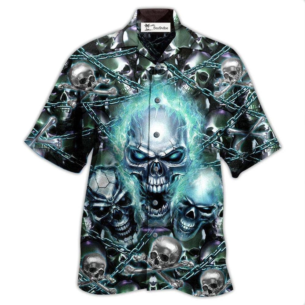 Hawaiian Shirt / Adults / S Skull Screaming Blue Style - Hawaiian Shirt 
