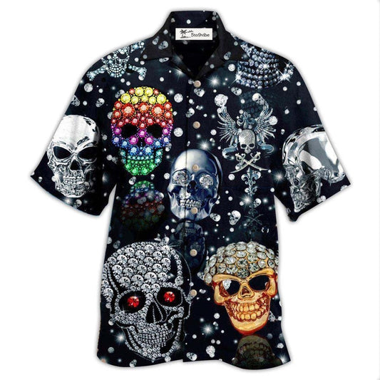 Hawaiian Shirt / Adults / S Skull Shiny Diamond - Hawaiian Shirt 