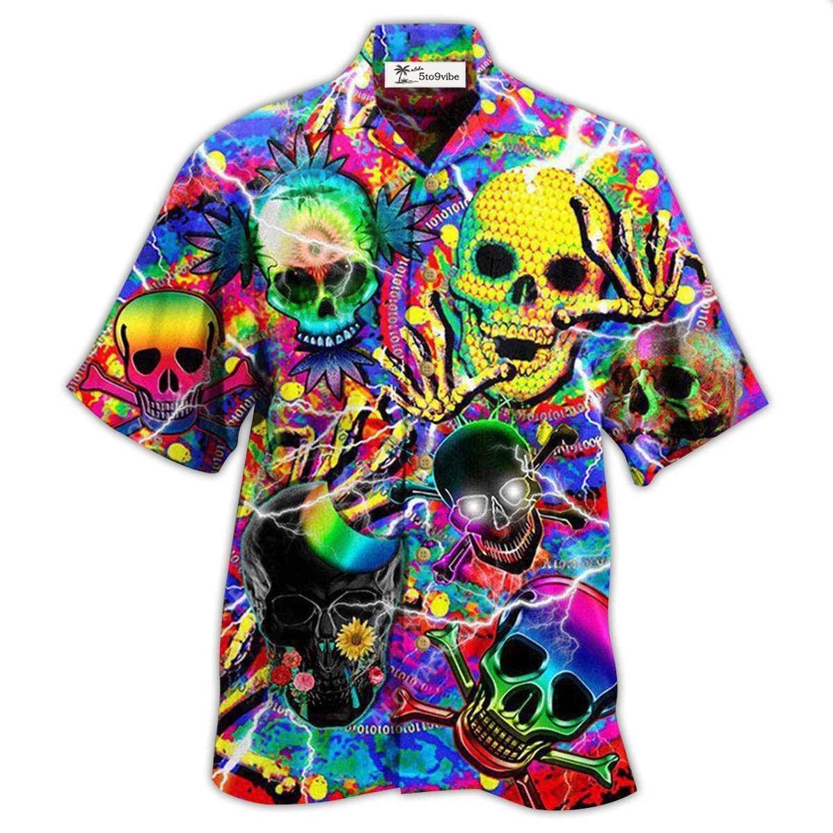 Hawaiian Shirt / Adults / S Skull Sweet Skull Say Hi - Hawaiian Shirt 