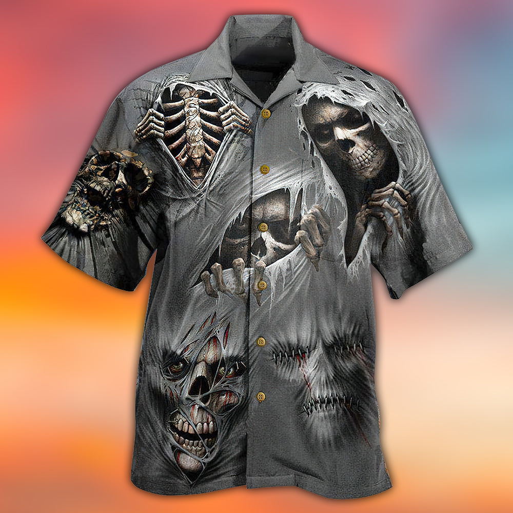 Skull What Scares You Excites Me - Hawaiian Shirt 