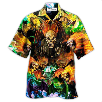 Hawaiian Shirt / Adults / S Skull With Bat Wings - Hawaiian Shirt 