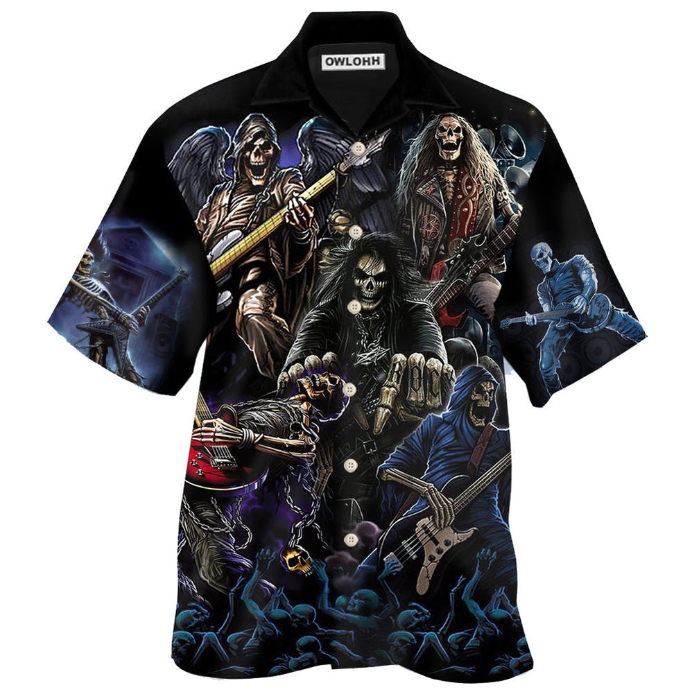 Hawaiian Shirt / Adults / S Guitar And Skull - Hawaiian Shirt 