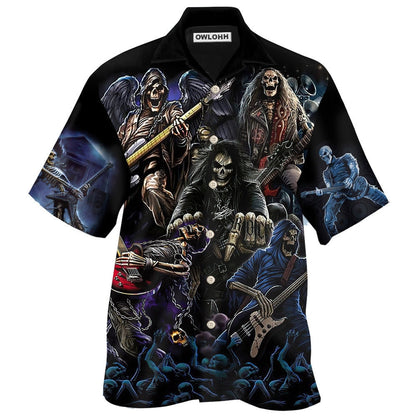 Hawaiian Shirt / Adults / S Guitar And Skull - Hawaiian Shirt 