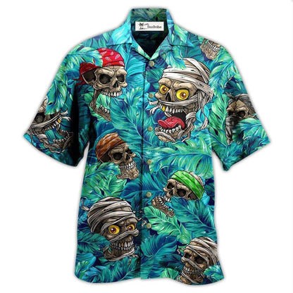 Hawaiian Shirt / Adults / S Skull Hide And Seek Tropical Leaf - Hawaiian Shirt 