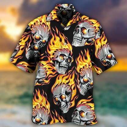 Skull On Fire - Hawaiian Shirt 