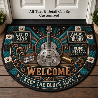 Slide Guitar Blues Personalized Half Round Mat | 5To9Vibe