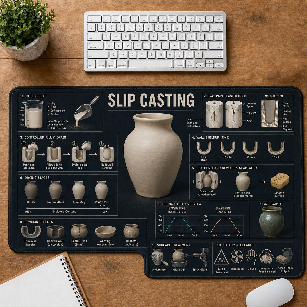 Slip Casting Creative Reference Guide Desk Mat | 5To9Vibe