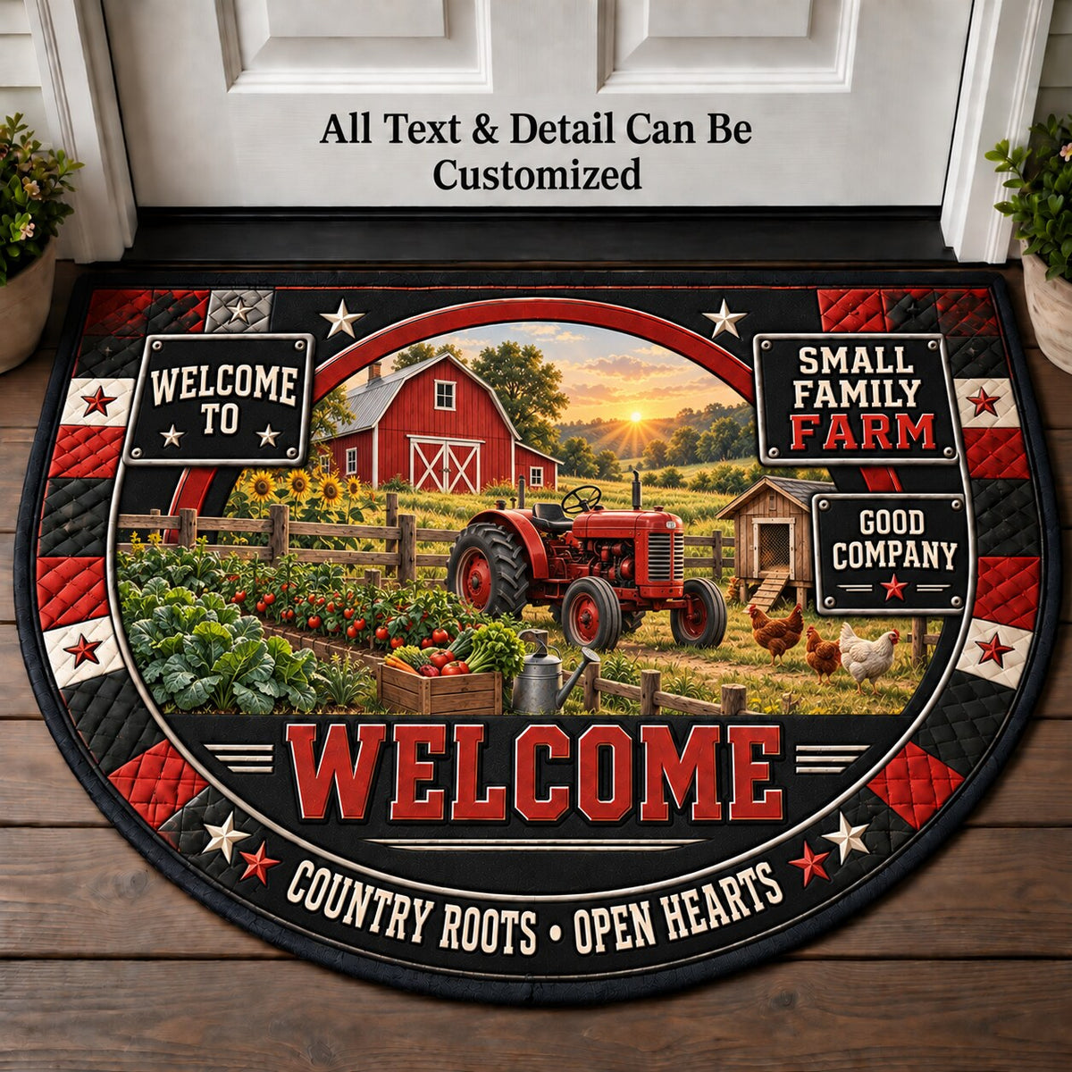 Small Family Farm Personalized Half Round Mat | 5To9Vibe