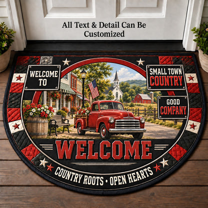 Small Town Country Personalized Half Round Mat | 5To9Vibe