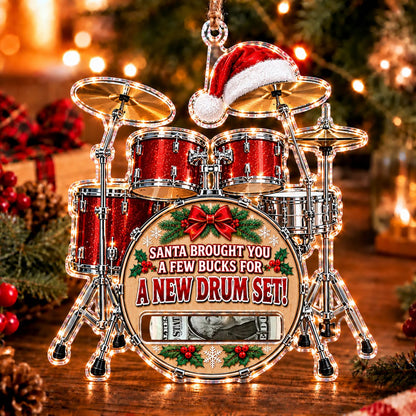 Snare Drum Christmas money holder ornament