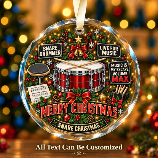 Snare Drummer Personalized Glass Ornament | 5To9Vibe