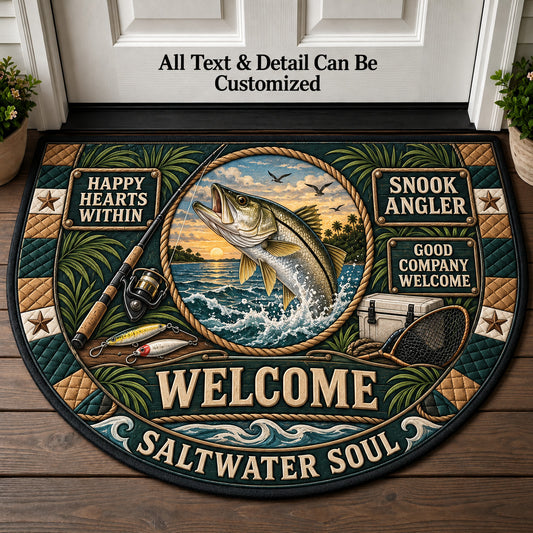 Snook Angler Personalized Half Round Mat | 5To9Vibe