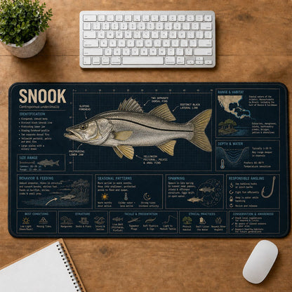 Snook Fishing Field Guide Desk Mat | 5To9Vibe