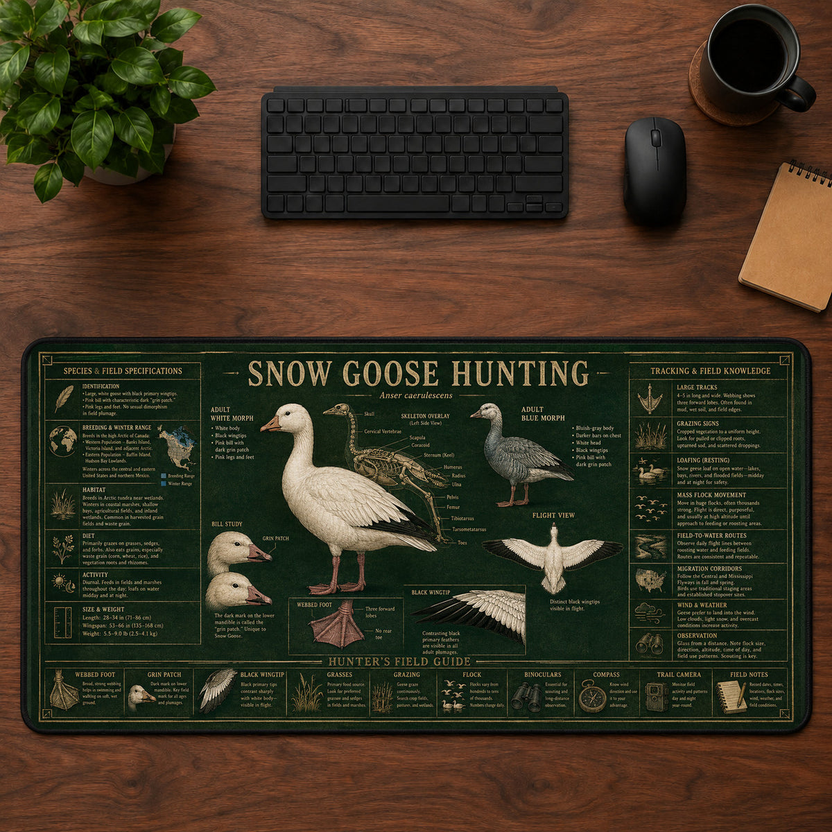 Snow Goose Hunting Desk Mat Mouse Pad | 5To9Vibe