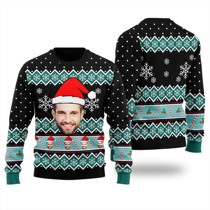 Snowflake and Candy Canes Custom Ugly Sweater Men's