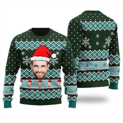 Snowflake and Candy Canes Custom Ugly Sweater Men's