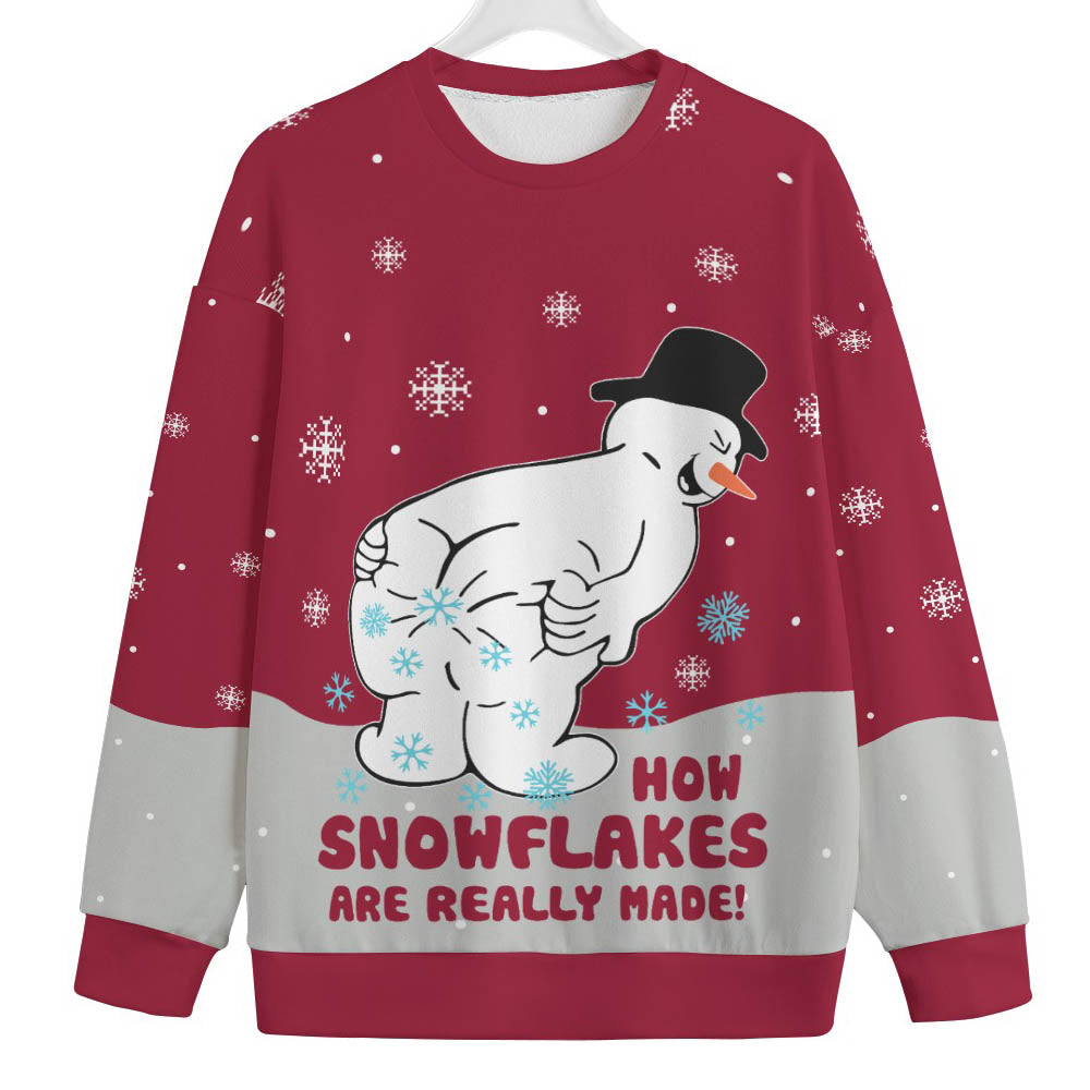 Snowman Making Snowflakes Mens Big And Tall Christmas Sweater