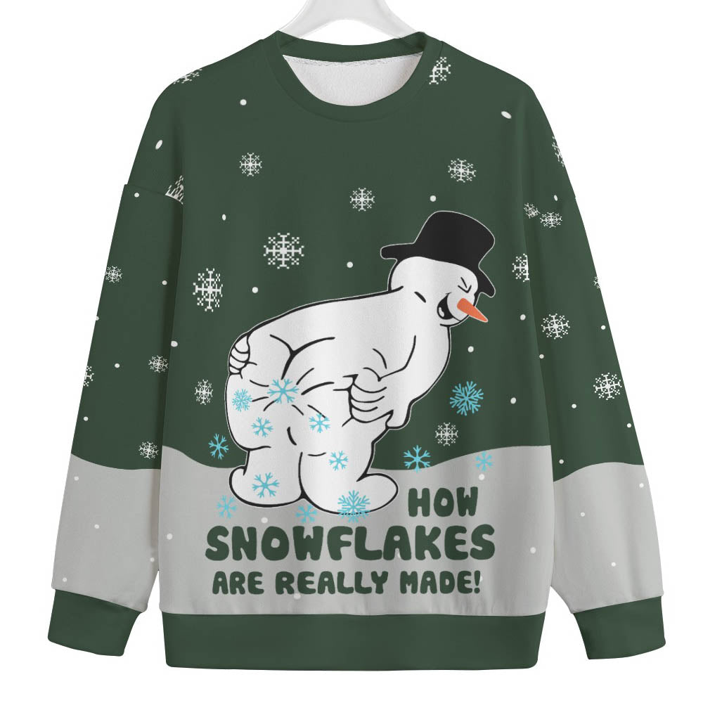 Snowman Making Snowflakes Mens Big And Tall Christmas Sweater