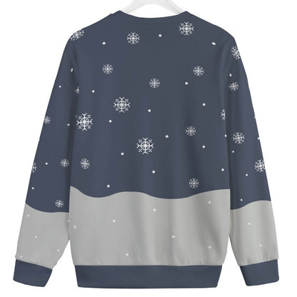 Snowman Making Snowflakes Womens Plus Ugly Christmas Sweater