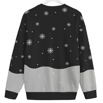 Snowman Making Snowflakes Womens Plus Ugly Christmas Sweater