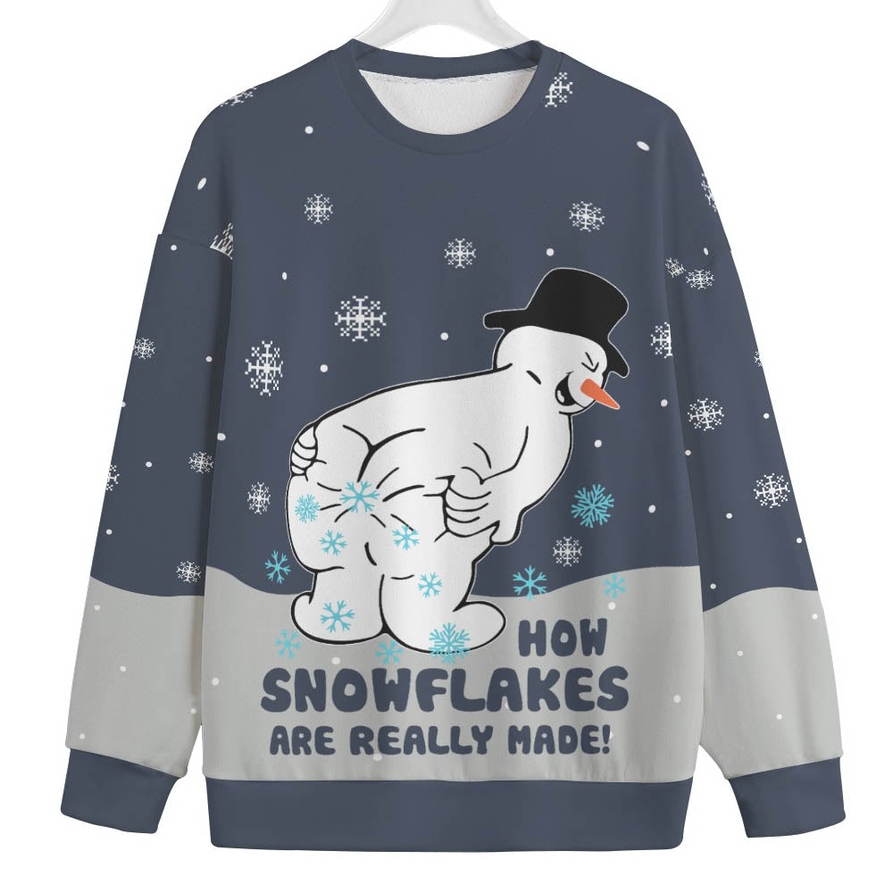 Snowman Making Snowflakes Womens Plus Ugly Christmas Sweater