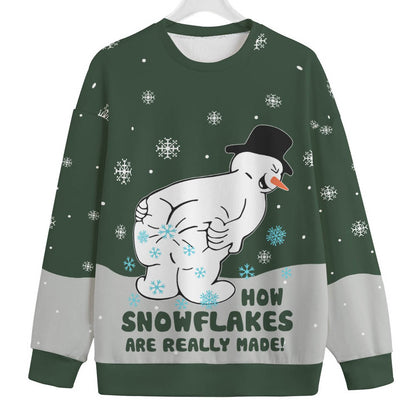 Snowman Making Snowflakes Womens Plus Ugly Christmas Sweater