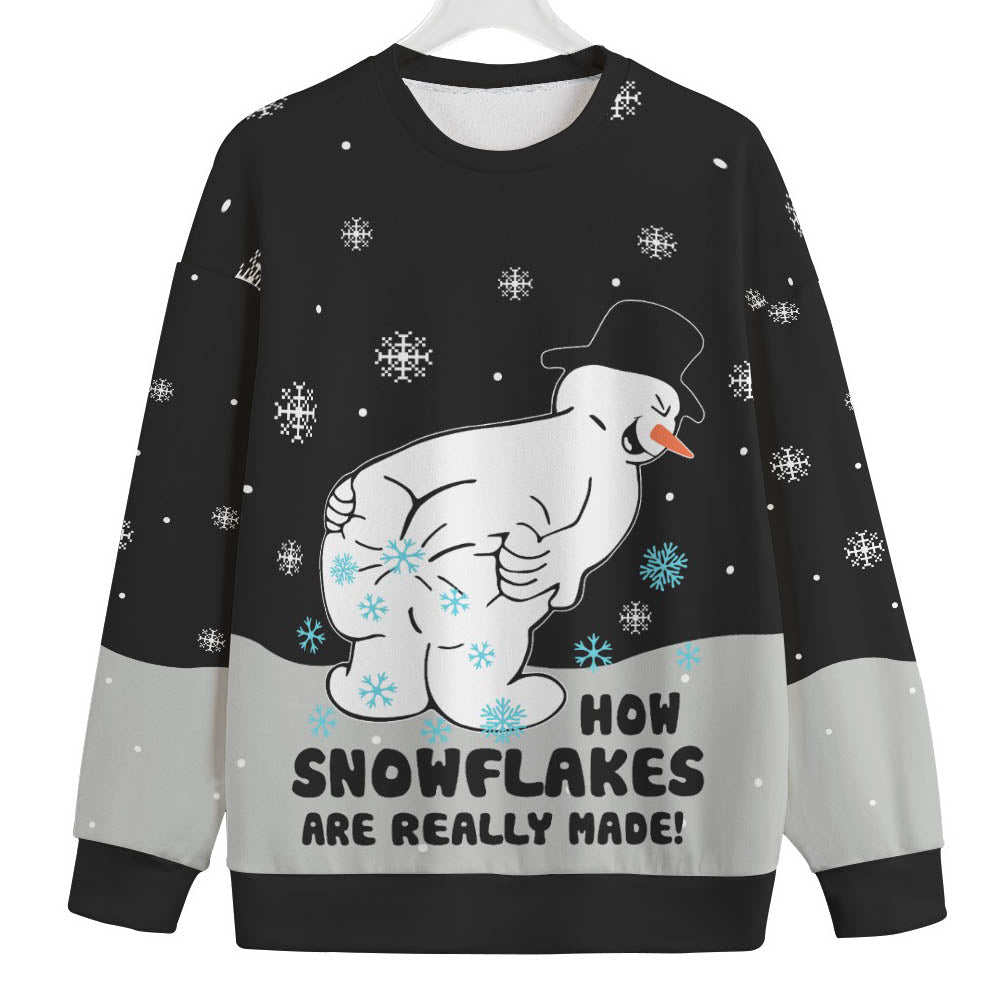 Snowman Making Snowflakes Womens Plus Ugly Christmas Sweater