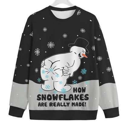 Snowman Making Snowflakes Womens Plus Ugly Christmas Sweater