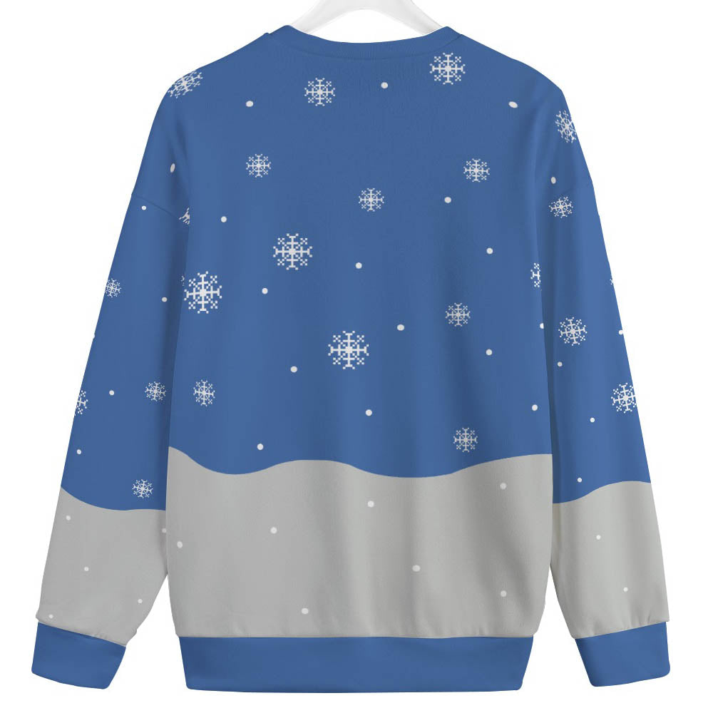 Snowman Making Snowflakes Womens Plus Ugly Christmas Sweater