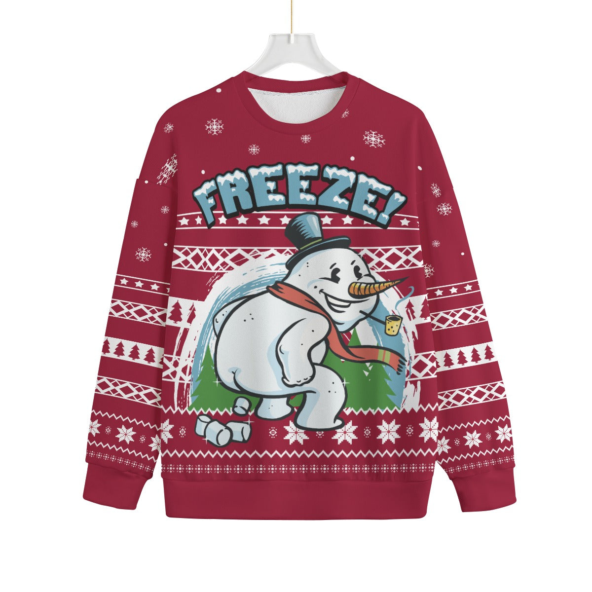 Snowman Naughty Men Big And Tall Christmas Sweater