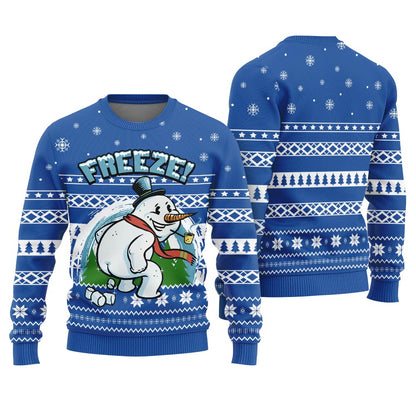 Snowman Naughty Ugly Christmas Sweater
