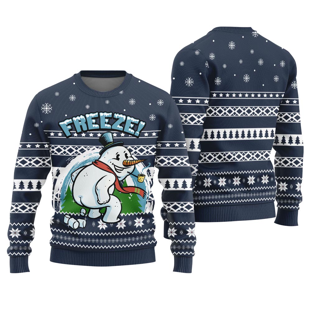 Snowman Naughty Ugly Christmas Sweater
