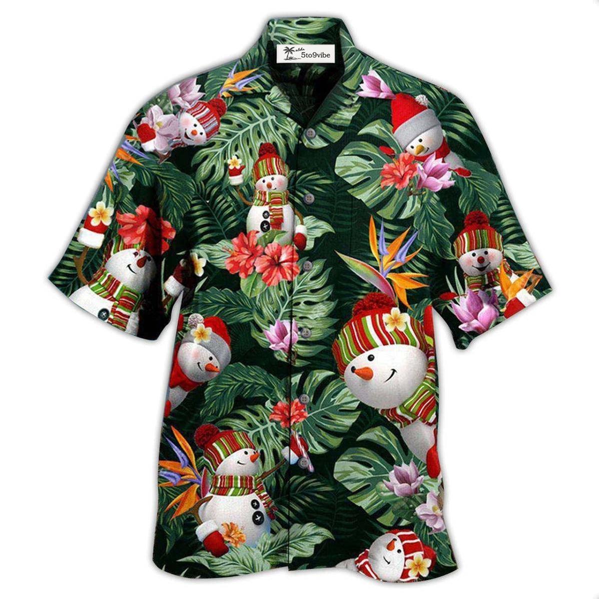 Hawaiian Shirt / Adults / S Snowman Stay Cool Tropical Leaf - Hawaiian Shirt 