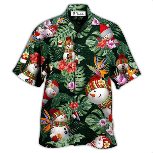 Hawaiian Shirt / Adults / S Snowman Stay Cool Tropical Leaf - Hawaiian Shirt 