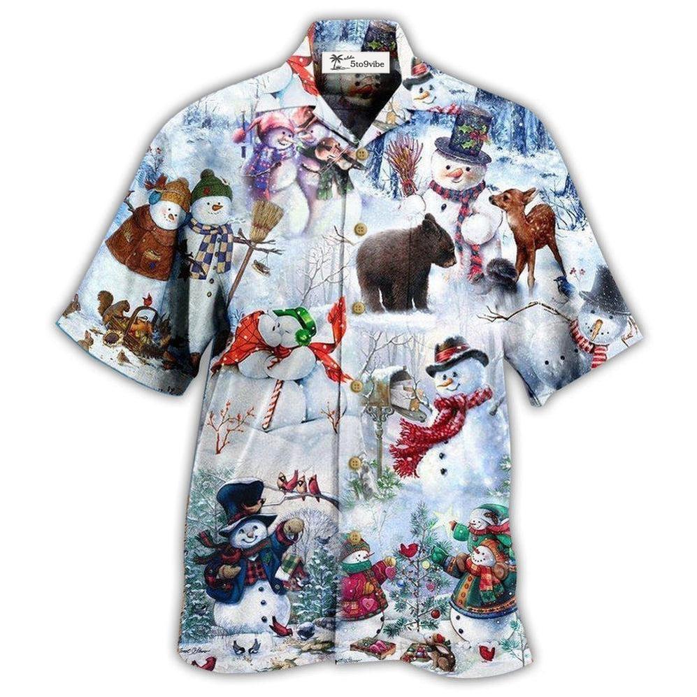 Hawaiian Shirt / Adults / S Snowman The World Changes When Its Snows - Hawaiian Shirt 
