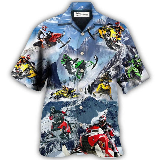 Snowmobile Life Style With Ice Mountain - Hawaiian Shirt 