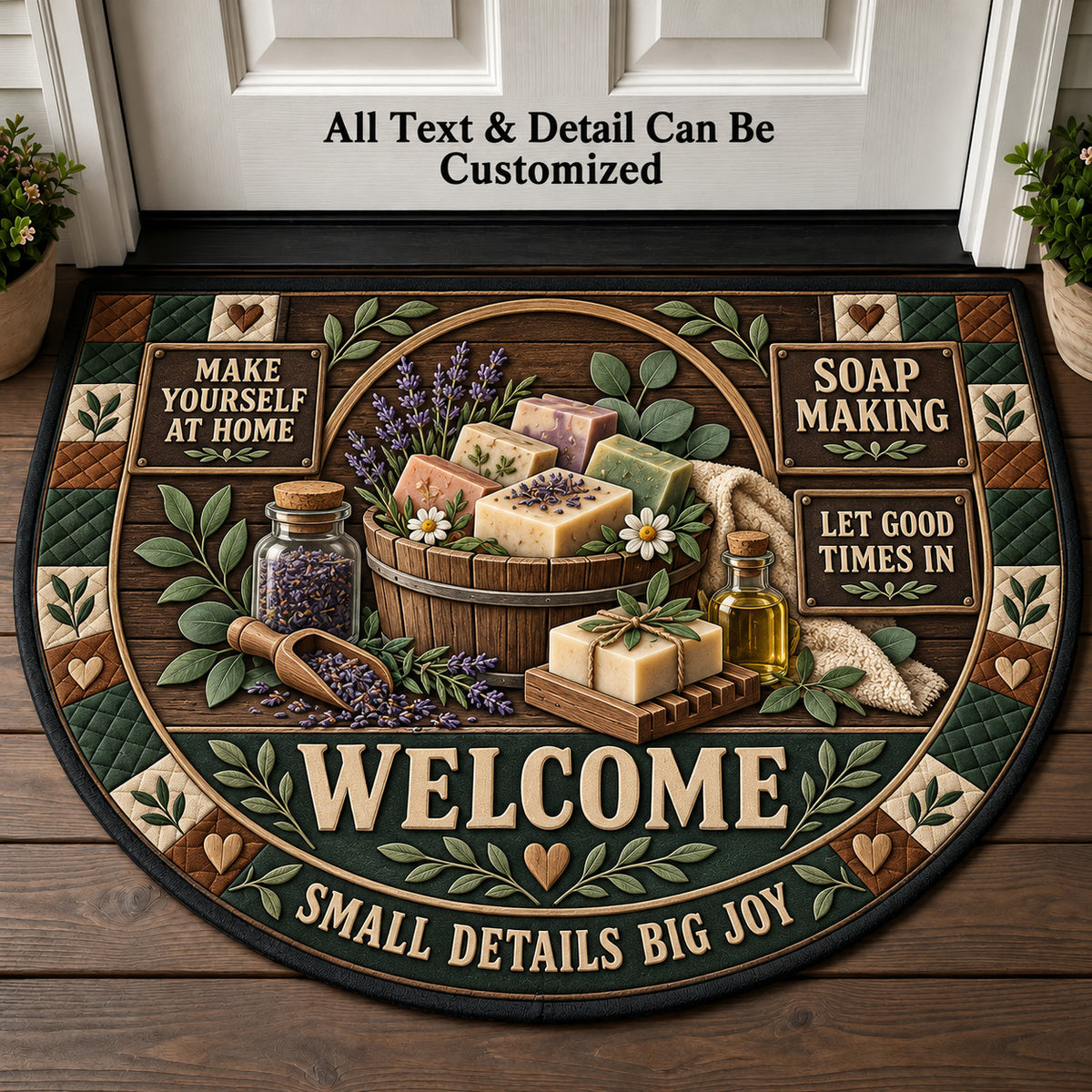 Soap Making Personalized Half Round Mat | 5To9Vibe